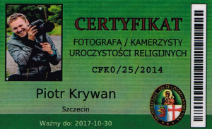 Certyfikat fotografa slubnego
